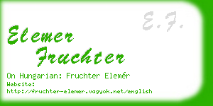 elemer fruchter business card